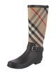 Burberry House Check Pattern Canvas Boots