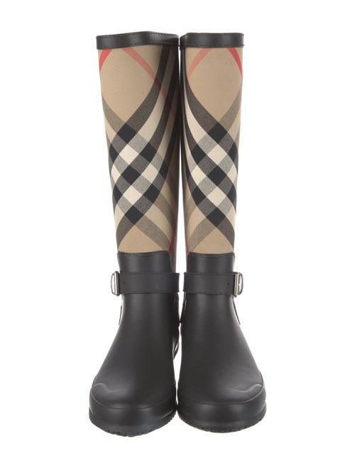 Burberry House Check Pattern Canvas Boots