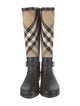 Burberry House Check Pattern Canvas Boots