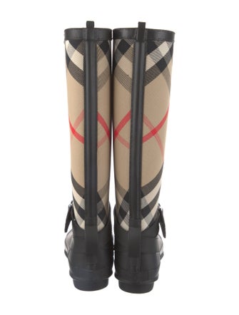 Burberry House Check Pattern Canvas Boots