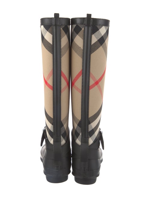 Burberry House Check Pattern Canvas Boots