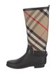 Burberry House Check Pattern Canvas Rain Boots