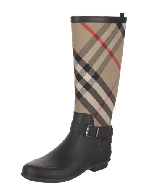 Burberry House Check Pattern Canvas Rain Boots