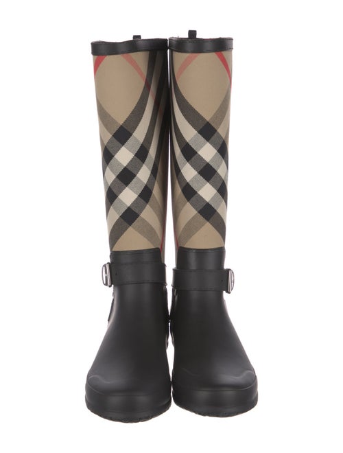 Burberry House Check Pattern Canvas Rain Boots