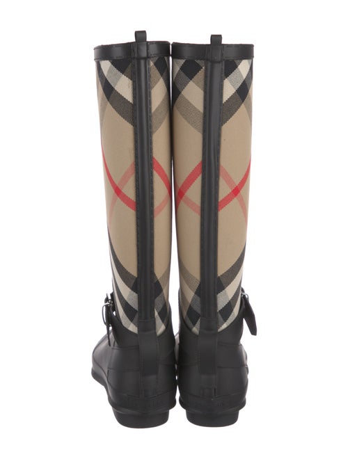 Burberry House Check Pattern Canvas Rain Boots