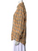 Burberry London Plaid Print Long Sleeve Button-Up Top