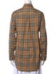 Burberry Plaid Print Long Sleeve Button-Up Top