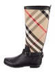 Burberry House Check Pattern Rubber Rain Boots