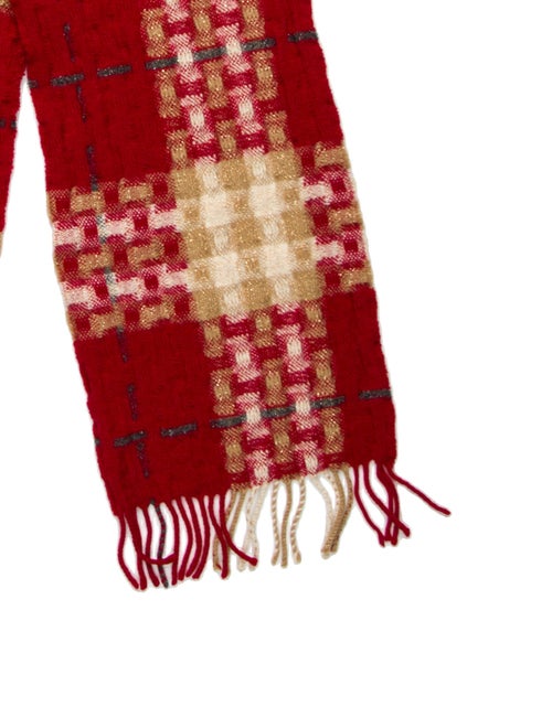 Burberry Merino Wool Plaid Print Scarf