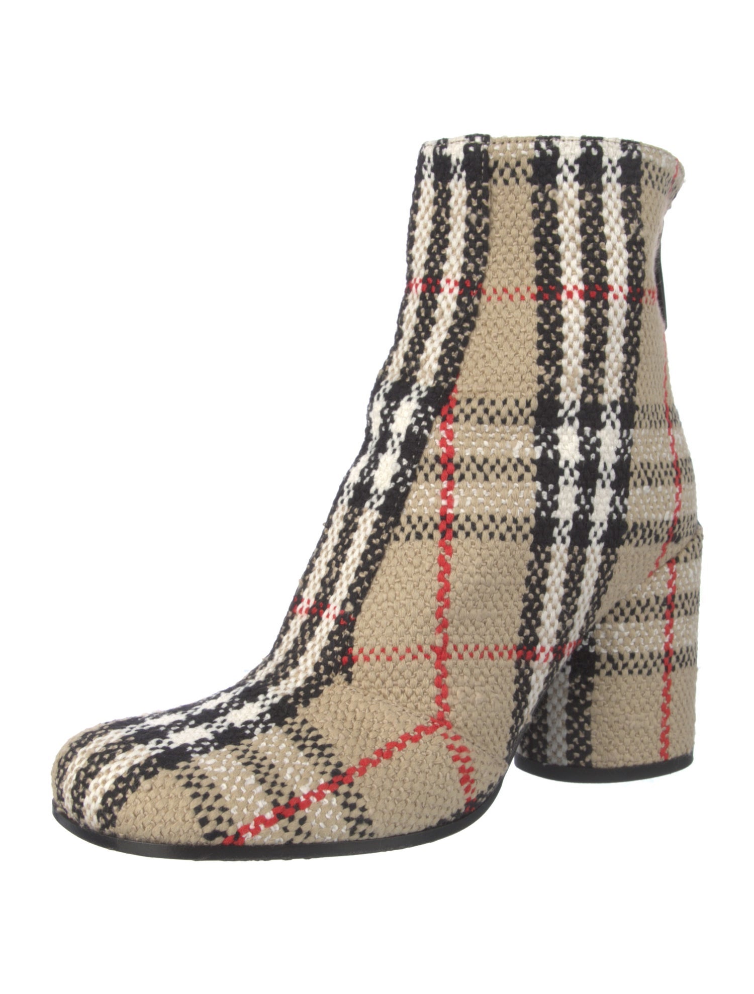 Burberry Exploded Check Pattern Sock Boots