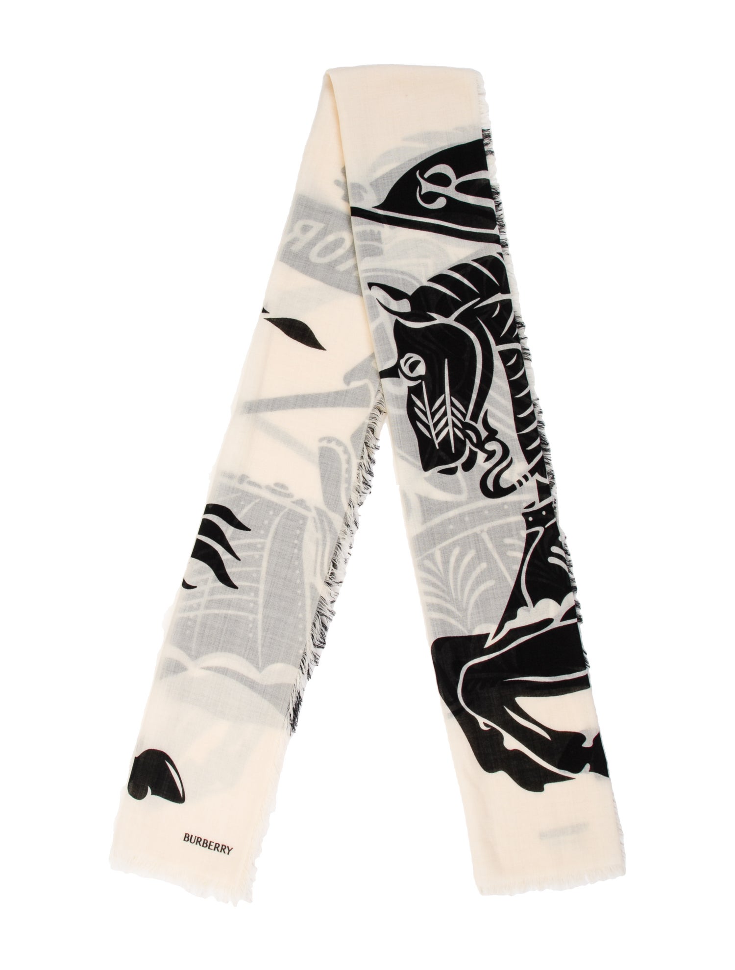 Burberry Wide EKD Wool Scarf