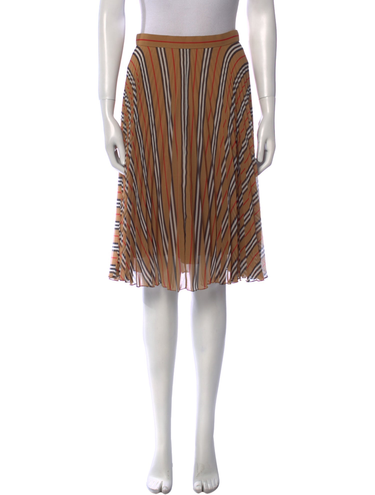 Burberry Striped Knee-Length Skirt