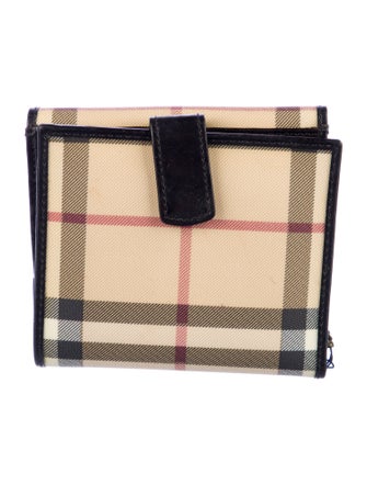 Burberry Haymarket Check Pattern Printed Compact Wallet