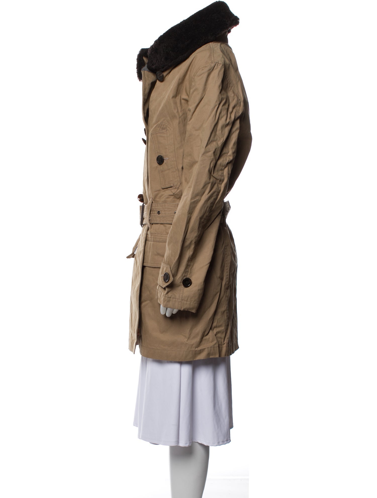 Burberry Colorblock Pattern Trench Coat