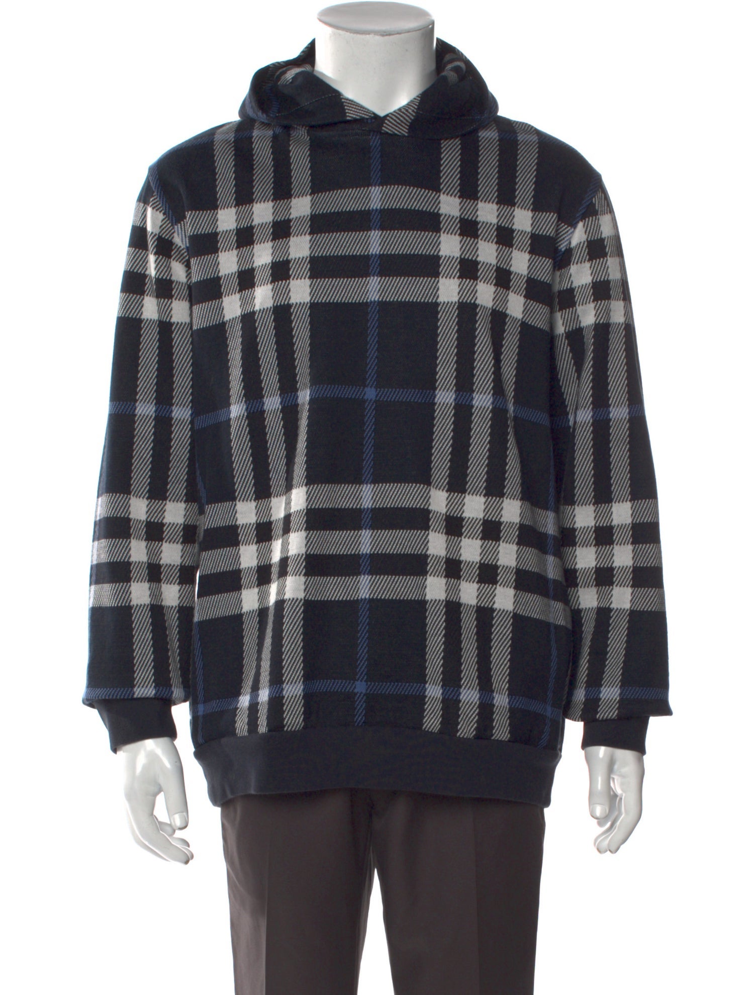 Burberry Nova Check Pattern Crew Neck Hoodie