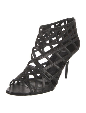 Burberry Leather Cutout Accent Gladiator Sandals