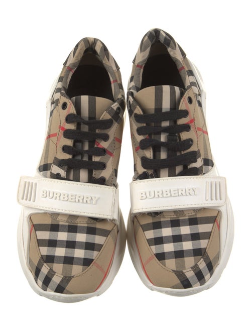 Burberry Canvas Plaid Print Sneakers