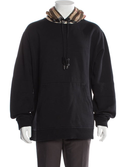Burberry House Check Pattern Mock Neck Hoodie