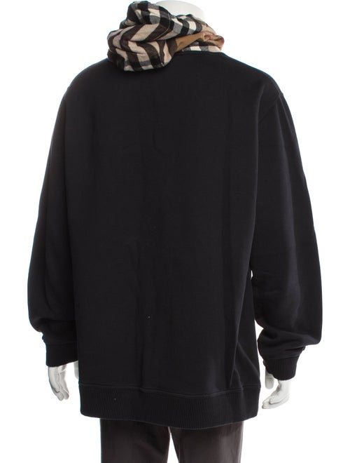 Burberry House Check Pattern Mock Neck Hoodie