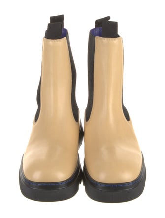 Burberry Leather Colorblock Pattern Chelsea Boots