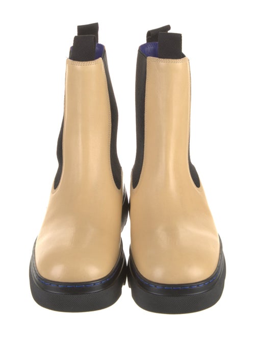 Burberry Leather Colorblock Pattern Chelsea Boots