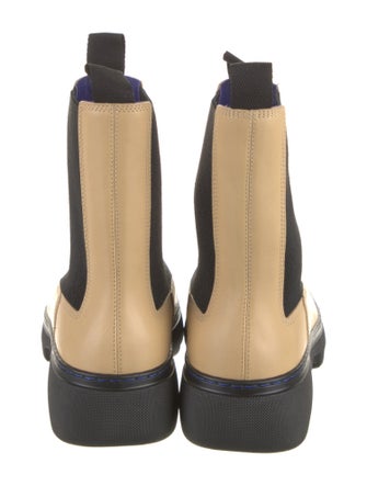 Burberry Leather Colorblock Pattern Chelsea Boots