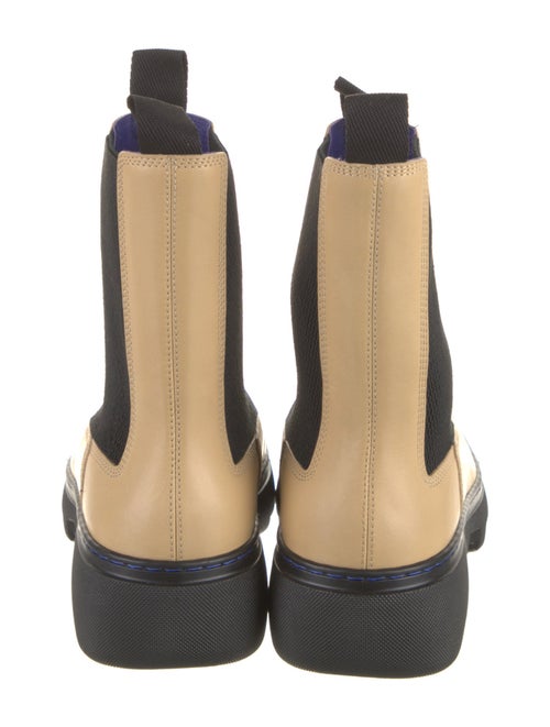 Burberry Leather Colorblock Pattern Chelsea Boots