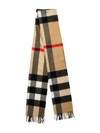 Burberry Cashmere Plaid Print Scarf