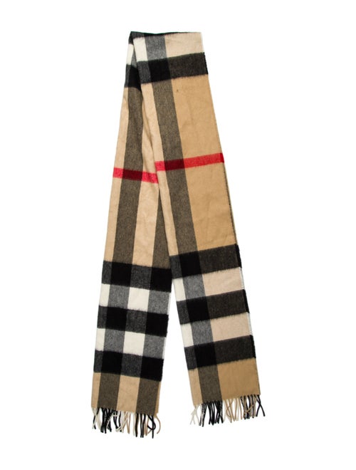 Burberry Cashmere Plaid Print Scarf