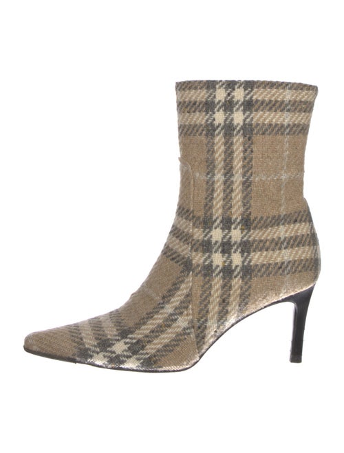 Burberry Nova Check Pattern Wool Sock Boots