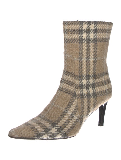 Burberry Nova Check Pattern Wool Sock Boots