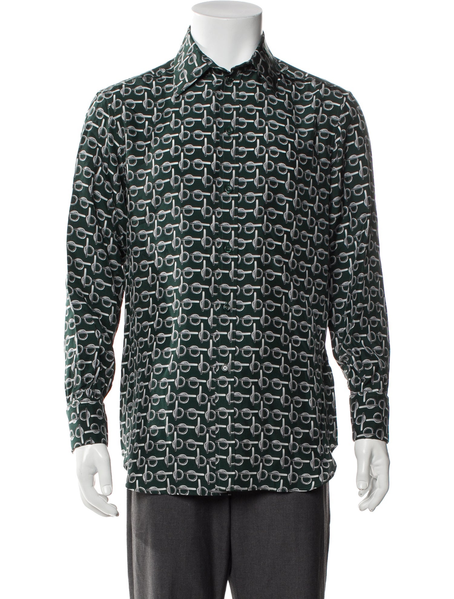 Burberry Silk Printed Button-Up Top w/ Tags