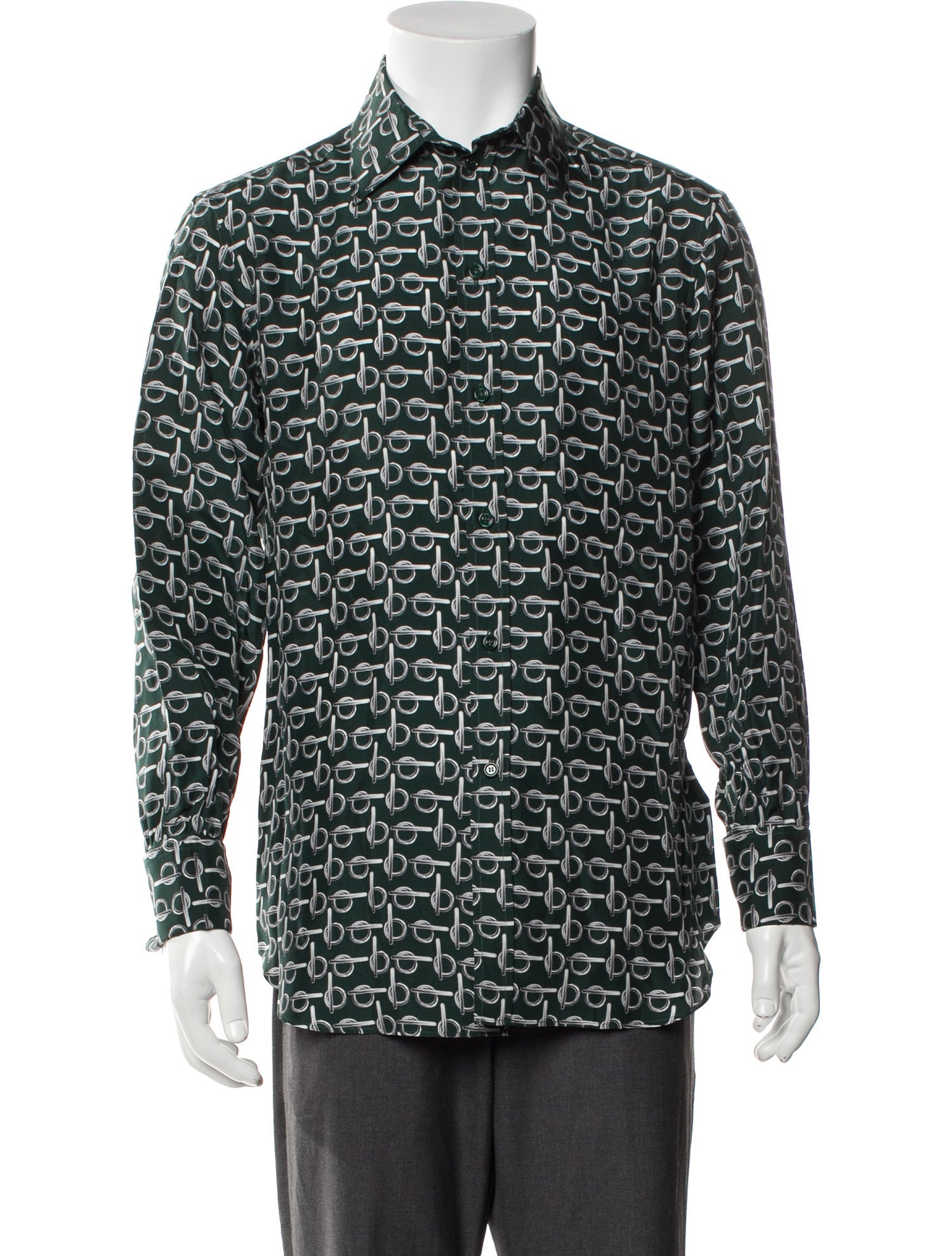 Burberry Silk Printed Button-Up Top w/ Tags