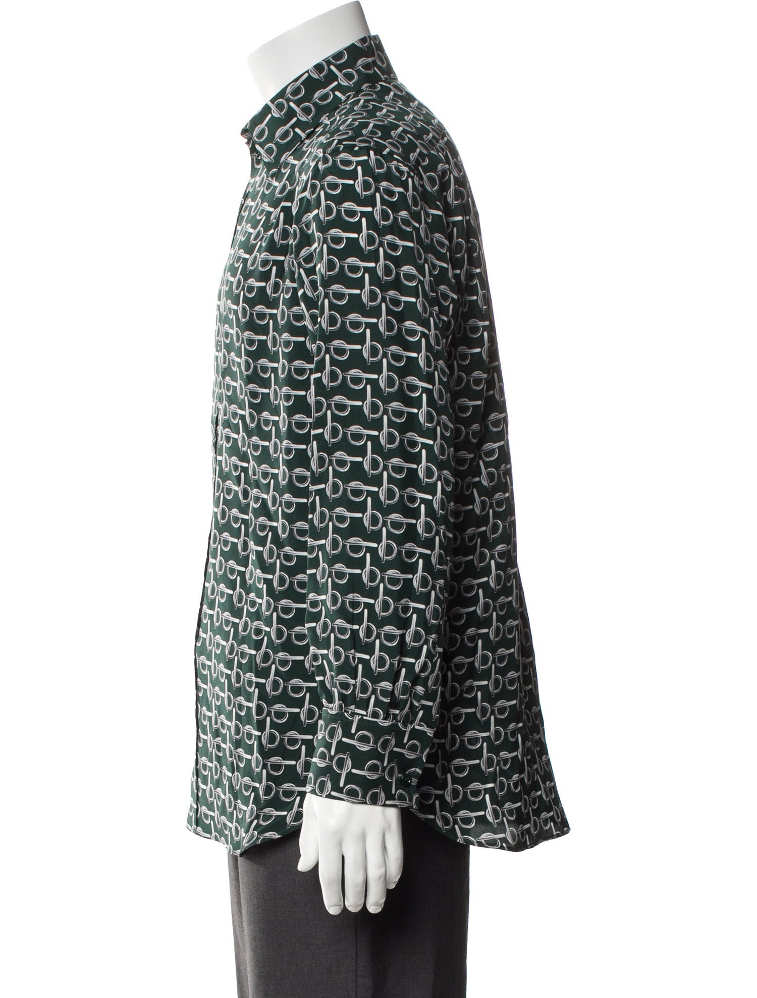 Burberry Silk Printed Button-Up Top w/ Tags