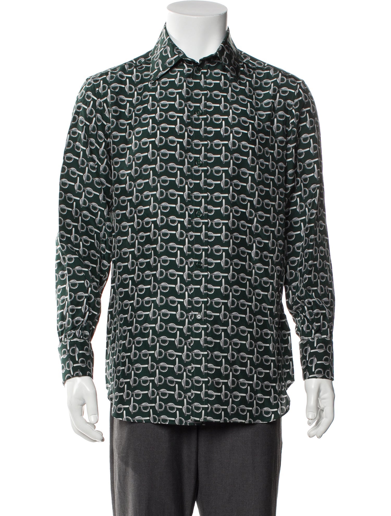 Burberry Silk Printed Button-Up Top w/ Tags