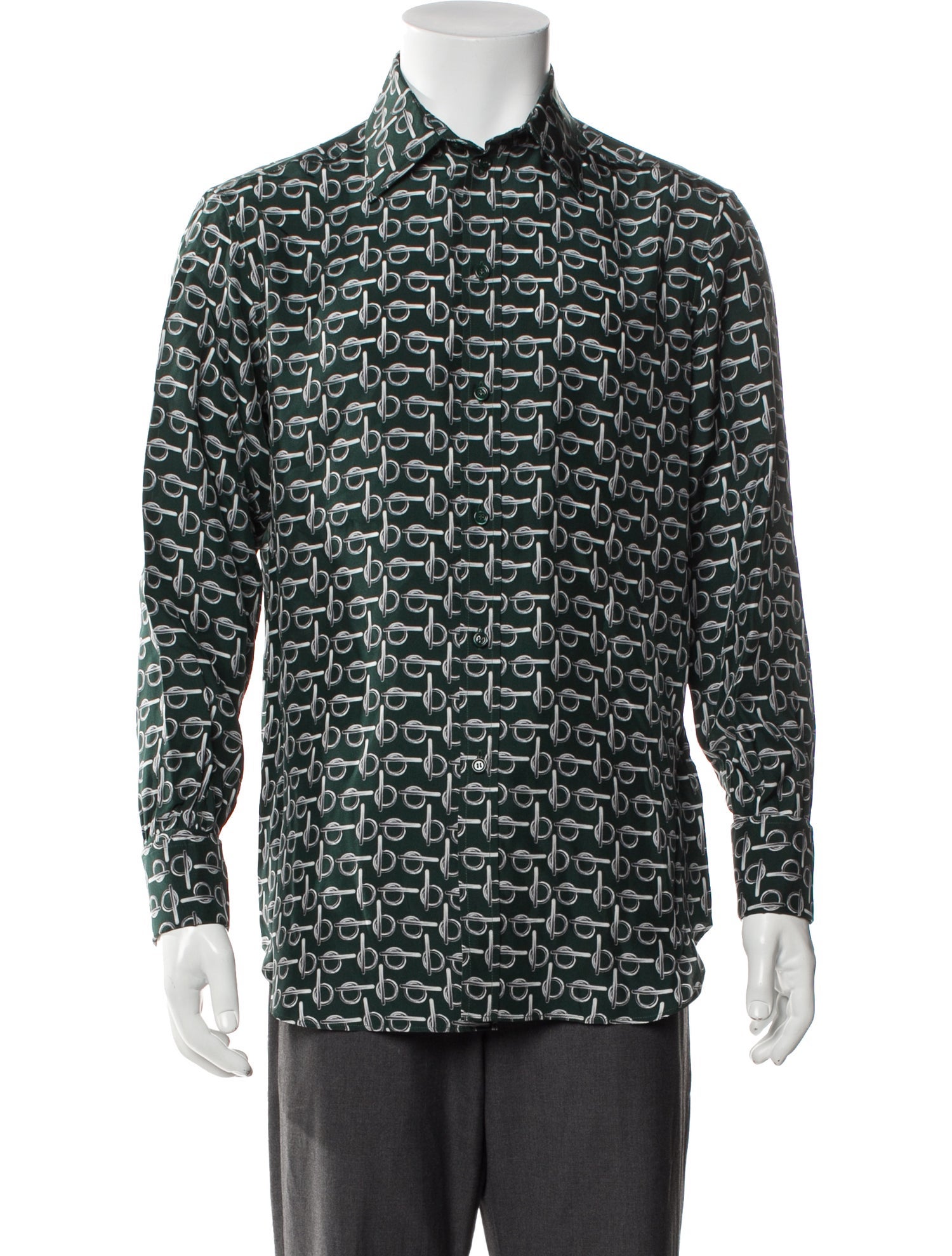 Burberry Silk Printed Button-Up Top w/ Tags