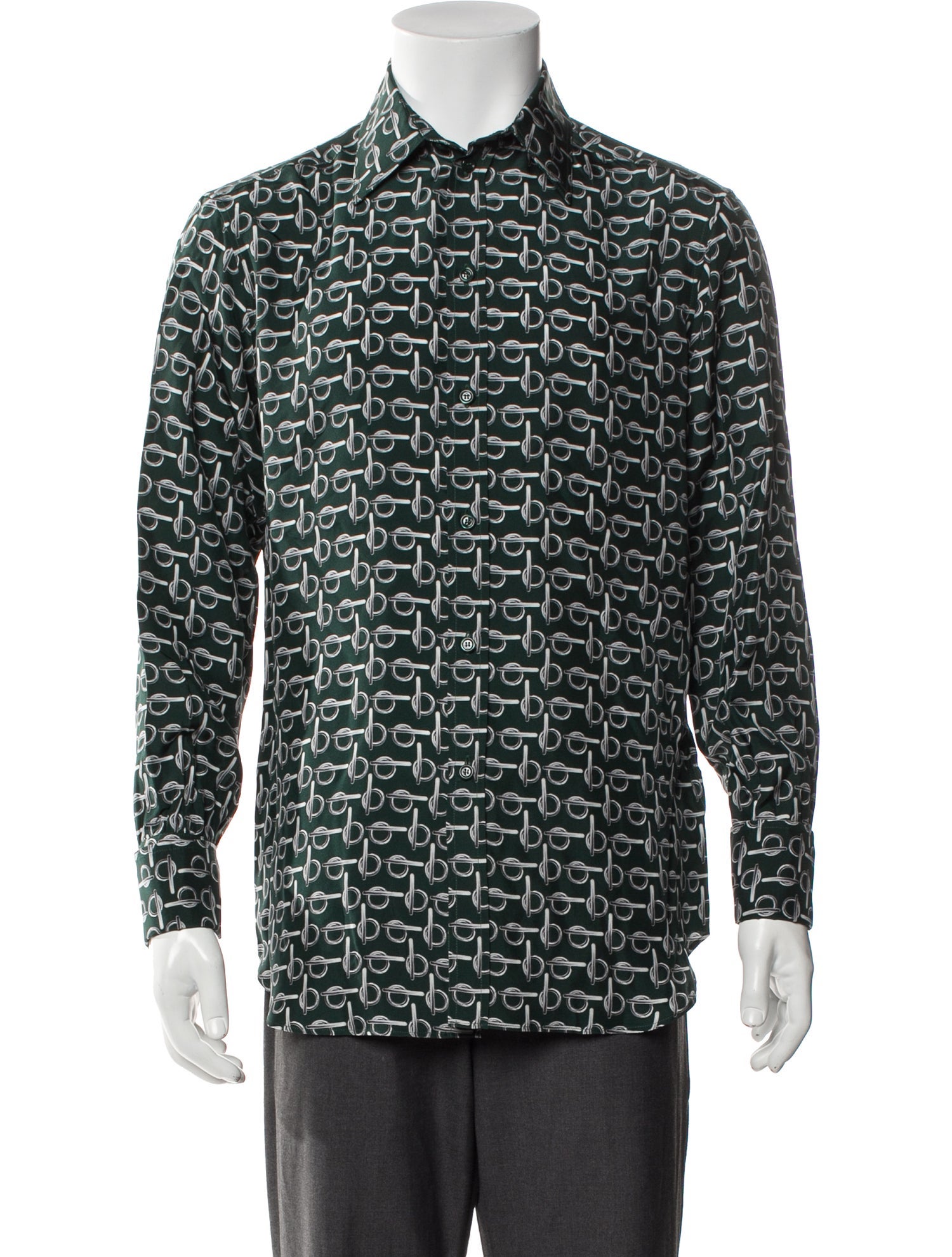 Burberry Silk Printed Button-Up Top w/ Tags