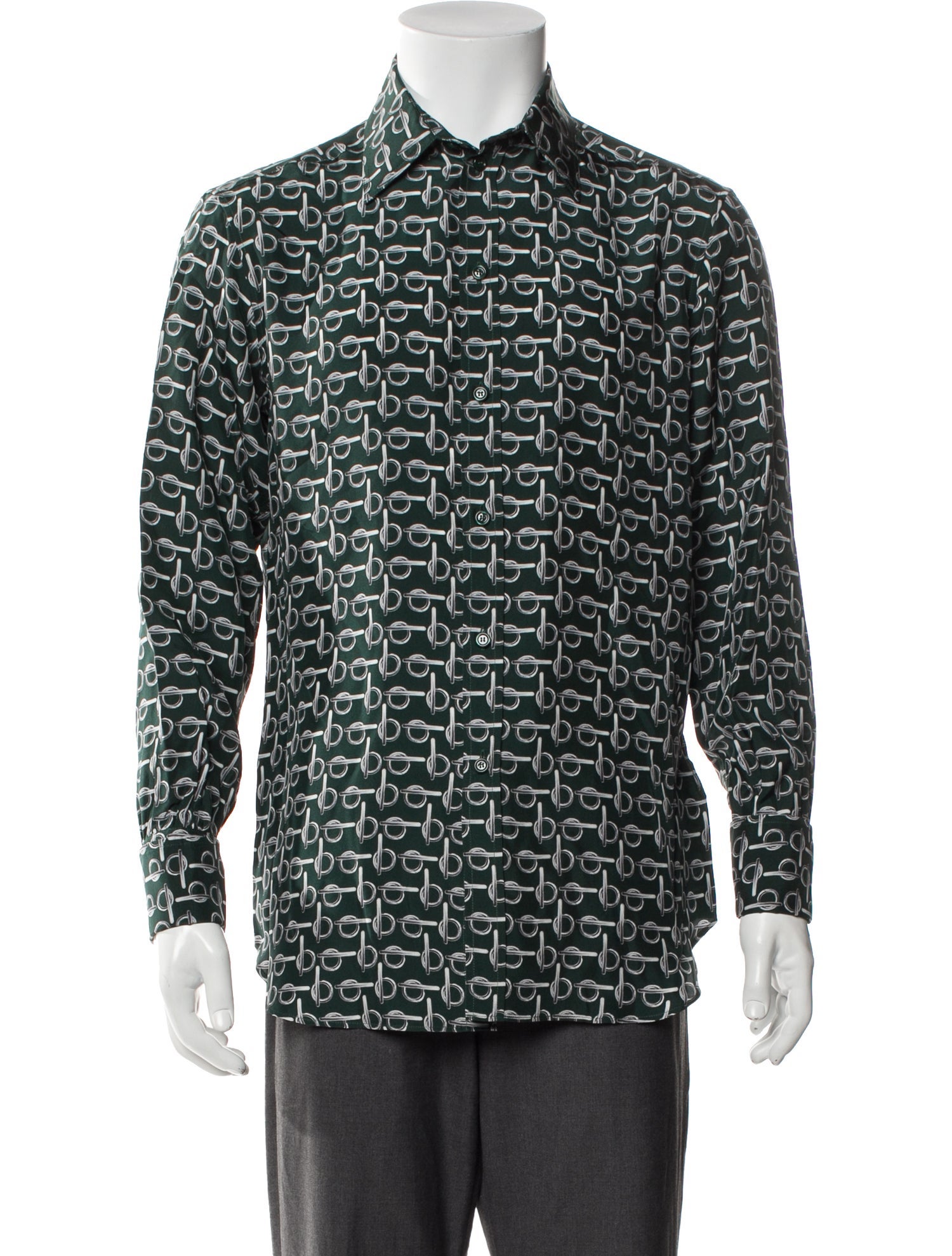 Burberry Silk Printed Button-Up Top w/ Tags