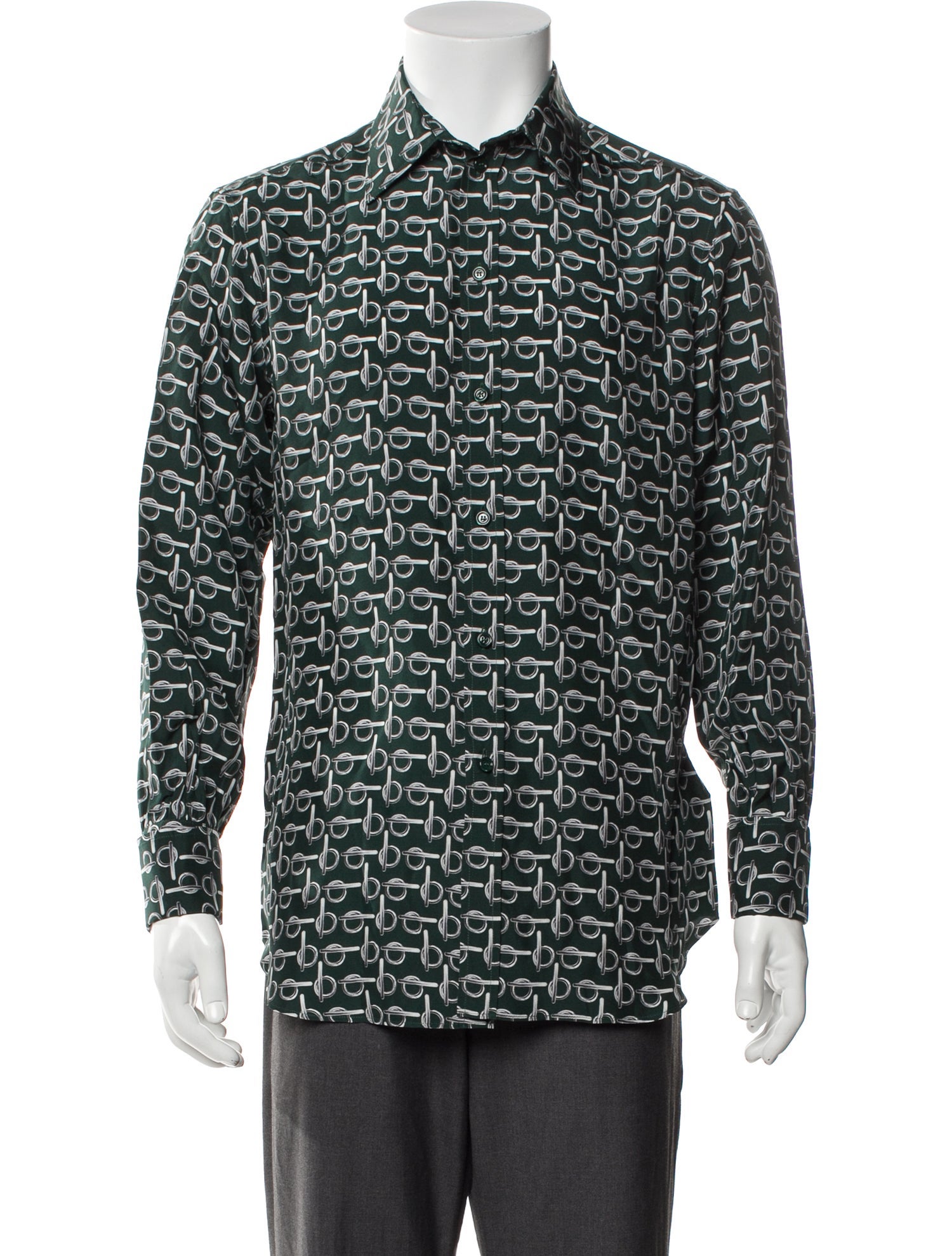 Burberry Silk Printed Button-Up Top w/ Tags