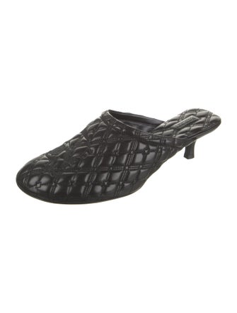 Burberry Leather Embroidered Accent Mules