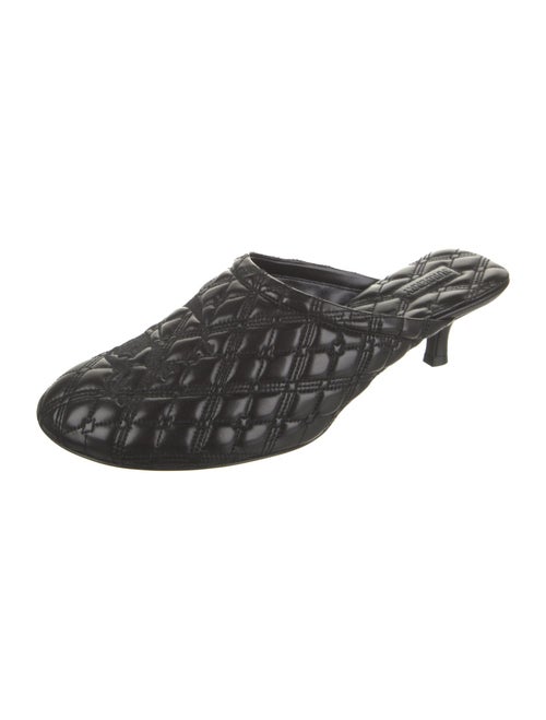 Burberry Leather Embroidered Accent Mules