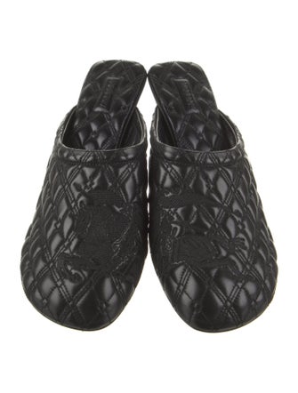 Burberry Leather Embroidered Accent Mules