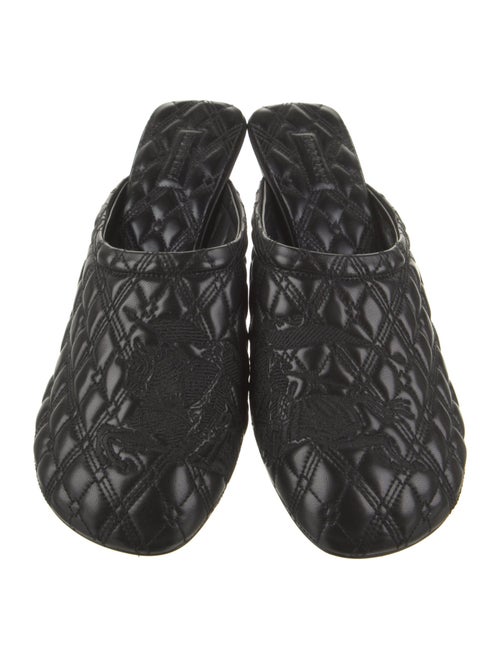 Burberry Leather Embroidered Accent Mules
