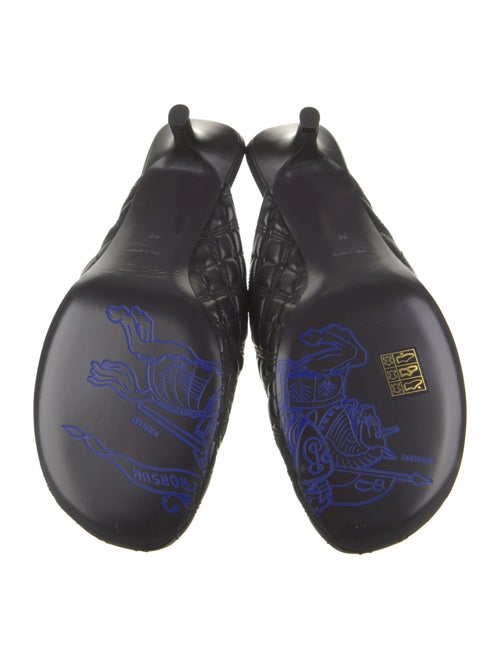 Burberry Leather Embroidered Accent Mules