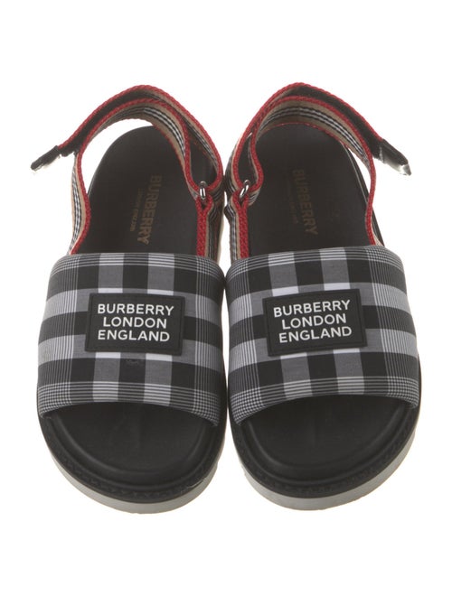 Burberry Leather Printed Slingback Sandals