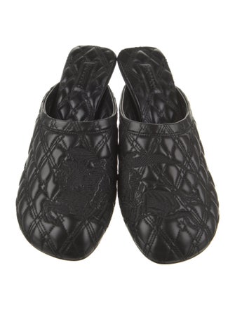 Burberry Leather Embroidered Accent Mules