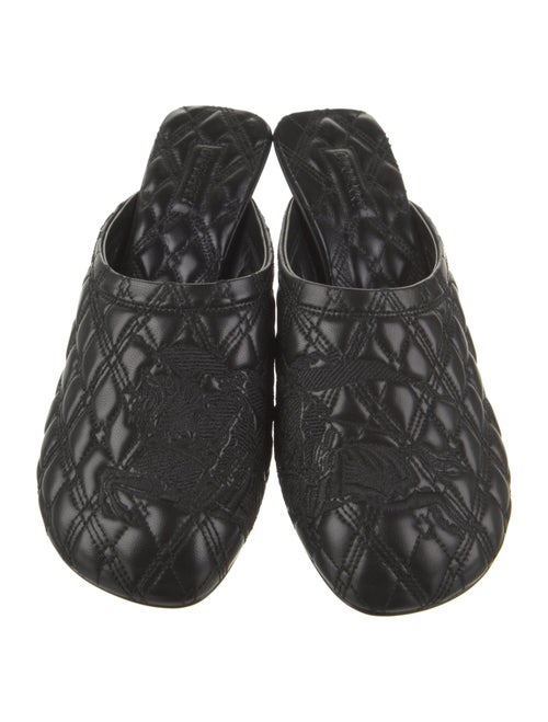 Burberry Leather Embroidered Accent Mules