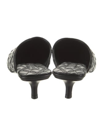 Burberry Leather Embroidered Accent Mules