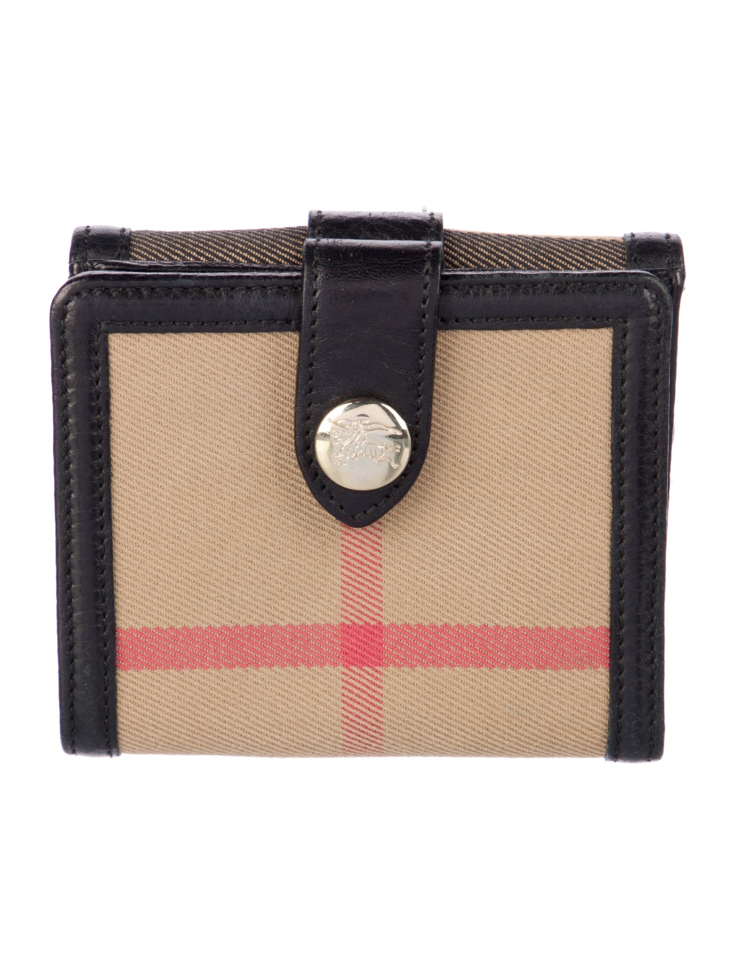 Burberry Nova Check Pattern Canvas Compact Wallet