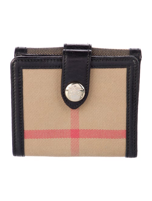 Burberry Nova Check Pattern Canvas Compact Wallet